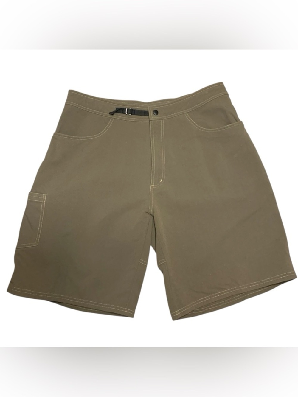 Mountain Hardwear Green Canvas Hiking Shorts Sz L Utility Cargo Pocket Bermuda